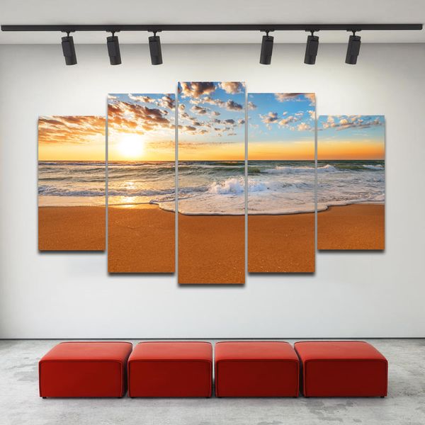 

5 panels/set decorative painting big size seascape painting sky,beach and sea wall art pictures for living room