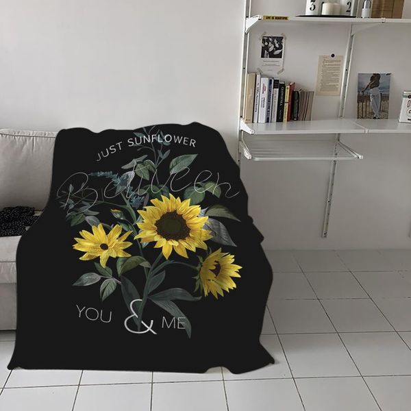 

blankets plant sunflower petal letters throw blanket for sofa warm on bed home bedspread travel fleece