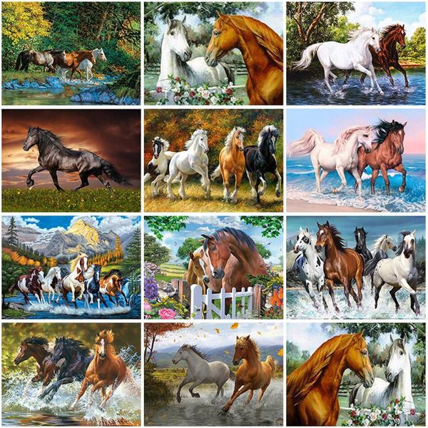 

diamond painting diy horse 5d full square drill mosaic animal embroidery cross stitch kits home decor wall art gift