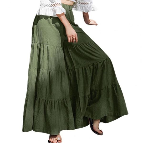 

women's pants & capris vintage trousers skirt ankle-length sliced craft women wide leg layered for outdoor, Black;white