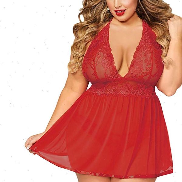 

lingerie g string women sleepwear nightgown plus size open back lace babydoll temptation costumes underwear, Black;red