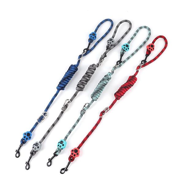 

dog collars & leashes pet multi-function double-headed explosion-proof nylon rope round traction ropes walking safe durable supplies