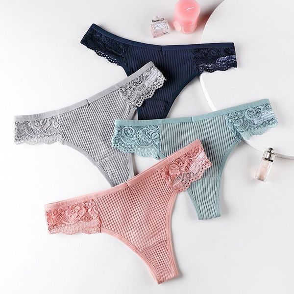 

women's panties 1pieces/set g-string ladies underwear solid color comfortable cotton lace edge lingeri, Black;pink