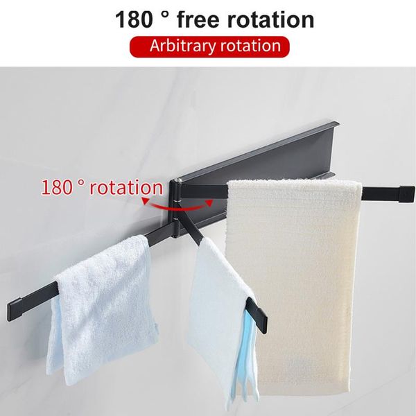 

towel racks home bar hanging 3 arms space saving bathroom kitchen storage swivel folding non slip rack punch holder wall mounted