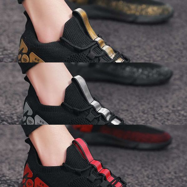

and Casual shoes 2020 large size sports men's autumn winter Korean fashion casual flying woven light D6CK GRMP SKRQ GA46, Black yellow