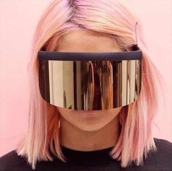 

fashion oversized mask shape shield style sunglasses cool street snap brand design sun glasses oculos de sol 1799, White;black