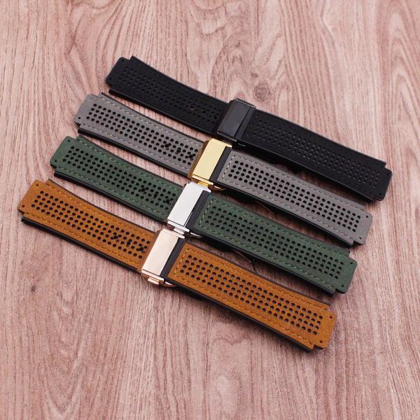 

watch bands accessories 25 * 19mm nylon fabric breathable rubber strap for big bang black logo on, Black;brown