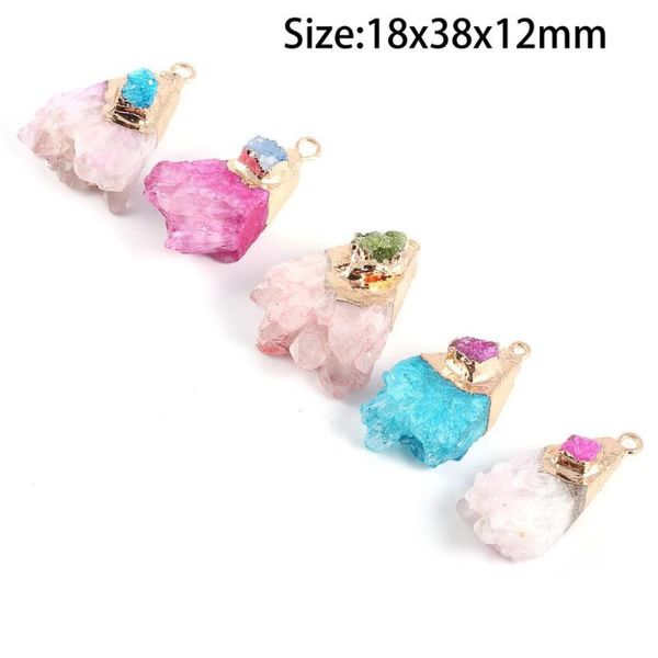 

charms 1pc natural stone pendant 18x38x12mm trendy crystal bud agates necklace charm for jewelry making diy size, Bronze;silver