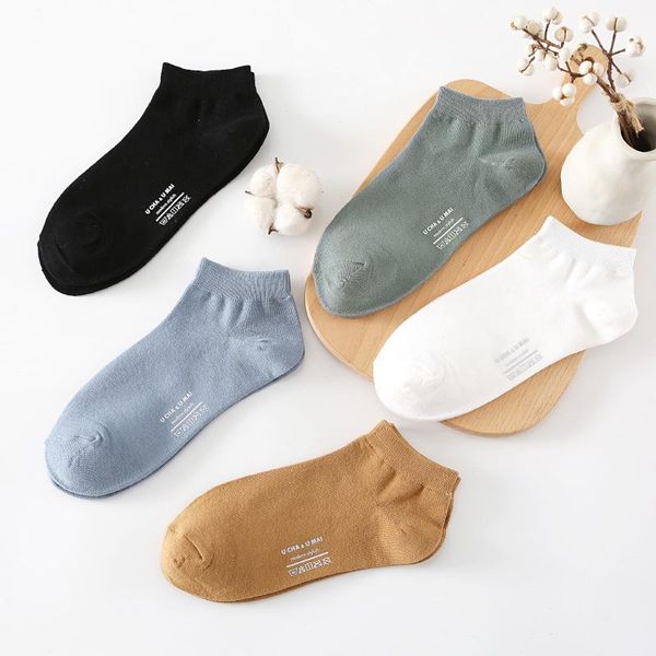

spring summer letter socks men solid color black and white cotton men's 32102