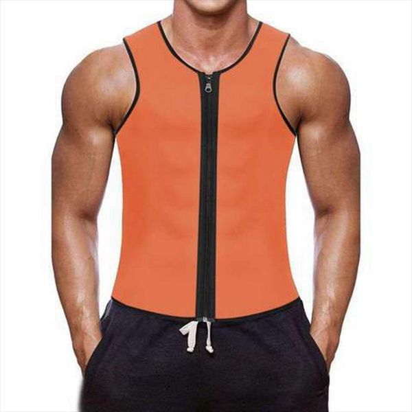 

men waist trainer vest mens for weight loss neoprene corset body shaper zipper sauna tank workout shapers shirt, White;black