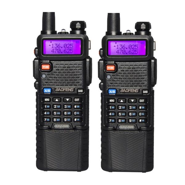 

walkie talkie 2pcs baofeng uv5r 5w vhf uhf ham radio handheld portable two way station comunicador transmitter transceiver