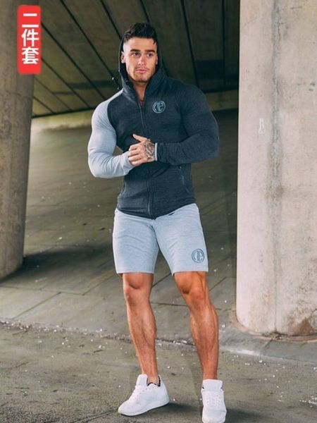 

morning men's winter tracksuits running training sportswear equipment gym spring and autumn, Gray