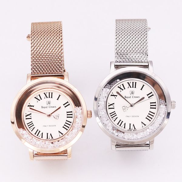 Lady Womens Watch Fine Fashion Mounte of-of-of The жемчуга с ювелирными изделиями из нержавеющей стали браслет горный хрусталь девочек подарок королевская коробка