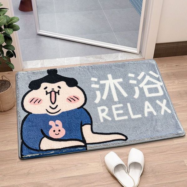 

cartoon bathroom water absorbing floor mat toilet non slip door household carpet