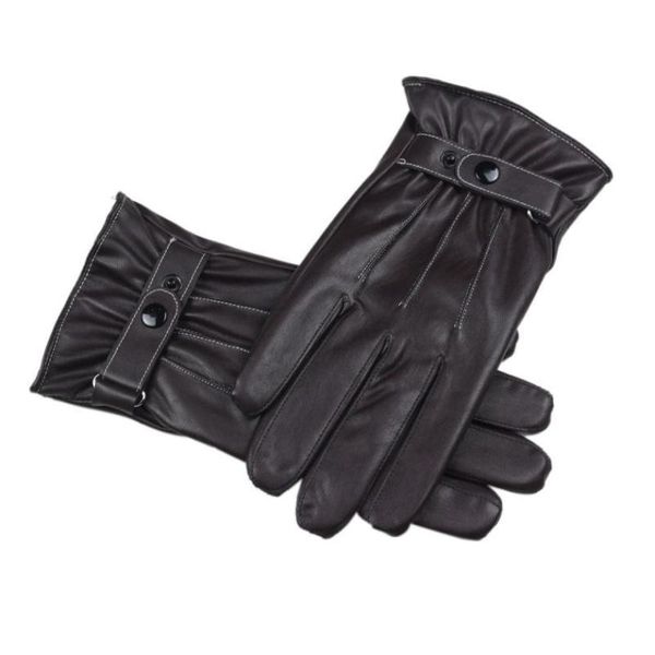 

five fingers gloves 1pair women 2021 winter warm mens luxurious leather driving cashmere warmth hand warmer mittens#, Blue;gray
