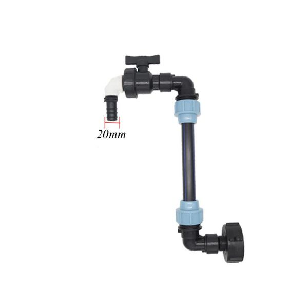 

watering equipments ibc tank swan neck 3/4 inch adaptor with outlet tap 2in coarse thread heightening connector set