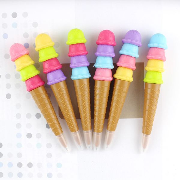 

stationery creative lovely ice cream ball point pen strange cartoon neutral gift for primary school students, Blue;orange