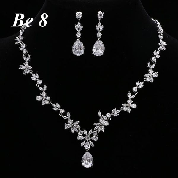 

earrings & necklace be8 white gold color poem of spring jewelry sets for women bridal gifts earring s-018, Silver