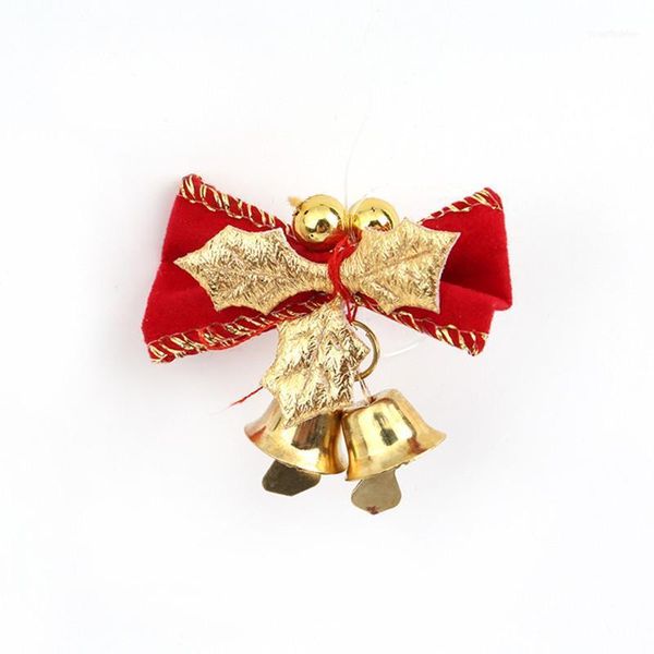 

christmas decorations 6pcs/pack xmas bowknot with bells santa claus drop ornaments party tree hanging decoration supplies1