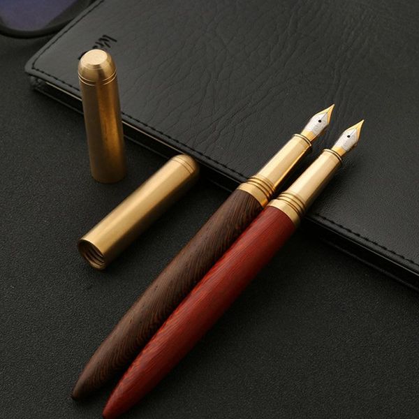 

chinatraditional manual wood + copper fountain pen neutral color roller for business office as luxury gift pens