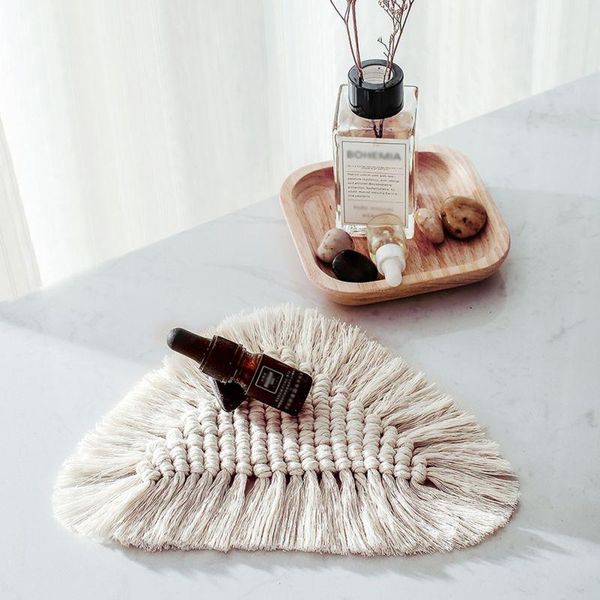 

mats & pads bohemia table cotton woven cup pad insulation placemat for kitchen decoration home