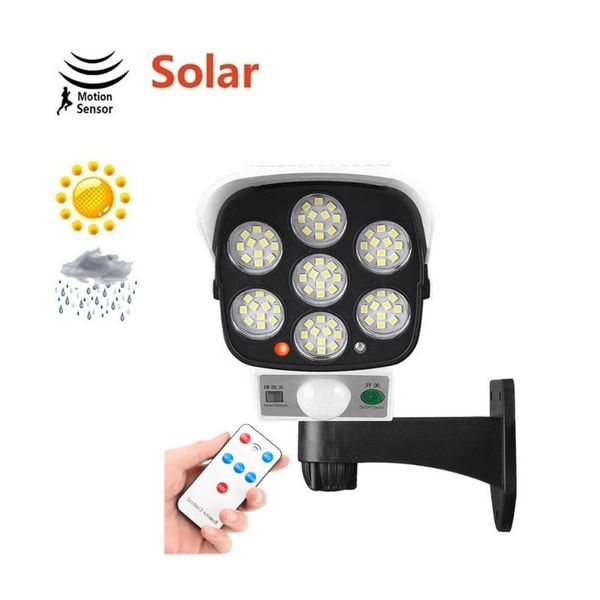 

solar lamps remote motion sensor fake camera body induction street light monitoring lamp wall outdoor burglar proof & waterproof