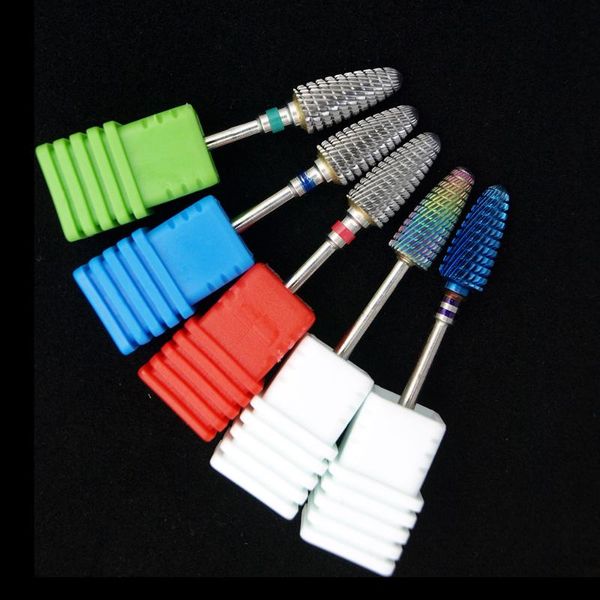 

nail art equipment rainbow carbide drill bits 3/32" bit milling cutters for manicure pedicure nails accessories tools, Silver
