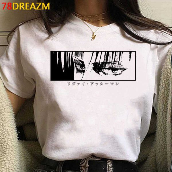 

2021 anime final season attack on titan t shirt men kawaii summer titans graphic tees harajuku tshirt male, White;black
