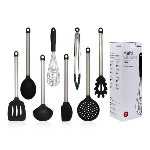 

factorydfy3set cooking spaghetti spoon 8-piece kitchenware silicone