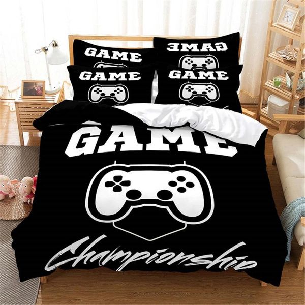 

bedding sets 3d black game set  duvet cover bed cotton bedroom