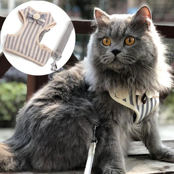 

cat collars & leads adjustable puppy harness leash set for cats cozy pet collar personalized vest harnesses pets accessories katten halsband