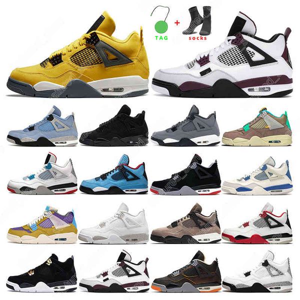 

7-13 2021 men basketball shoes 4s women taupe haze university blue lightning white oreo sashiko black cat fire red mens trainers sports snea