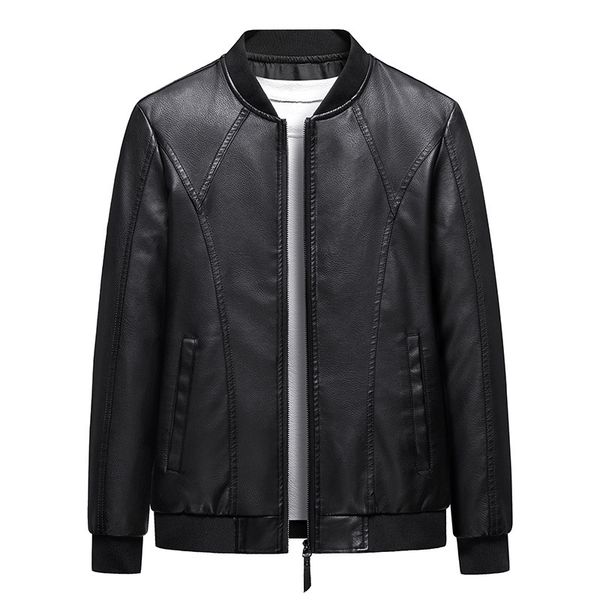 

men's synthetic leather et, black motorcycle clothing, autumn, casual, 8xl