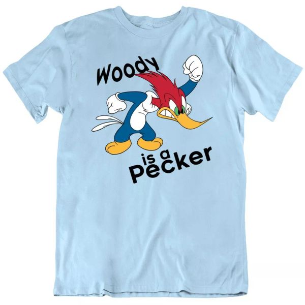 

woody is a pecker funny t shirt, White;black