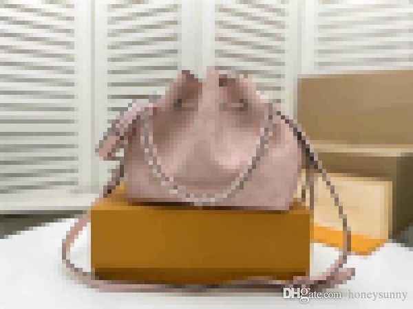 

bags designer petit noe bella drawstring shoulder bucket in mahina calf leather perforated pattern black 25*25*20 cm
