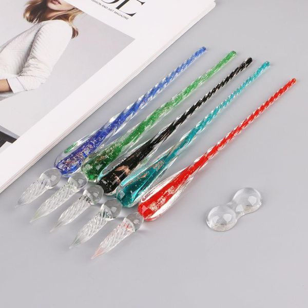 

luminous glass dip fountain pen signature ink business gift office supplies calligraphy 090f pens