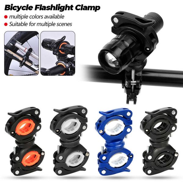 Bike Front Lamp Bracket 360 Graus Rotação Ajustável Suporte Bicicleta Guiador de Bicicleta Rápido Luz de Luz Montagem Clip Clip Clipe