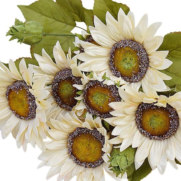 

decorative flowers & wreaths french style artificial sunflower silk fake leaf wedding home party decoration