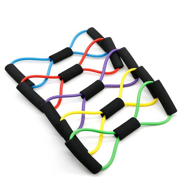 

fitness yoga rubber endurance band stretch resistance belt gym sports 8 word bands