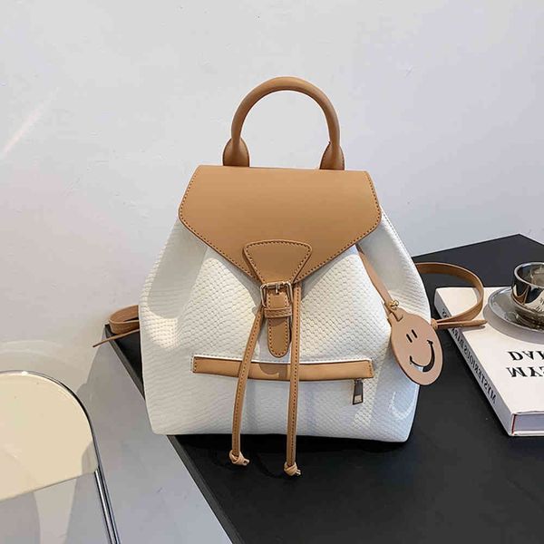 

baroness korean backpack female 2021 trendy drawstring commuter contrast color student schoolbag