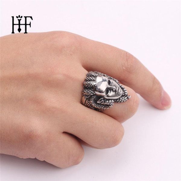 

cluster rings vintage fashion snake for women men's the monste ring man cool skull punk movie jewelry anillos, Golden;silver