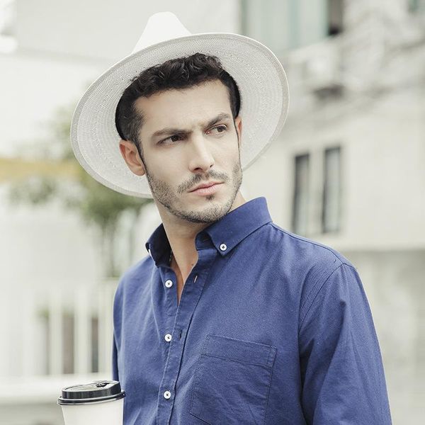 

beanies panama hats men's and women's sun summer wide-brimmed fedora beach uv protection