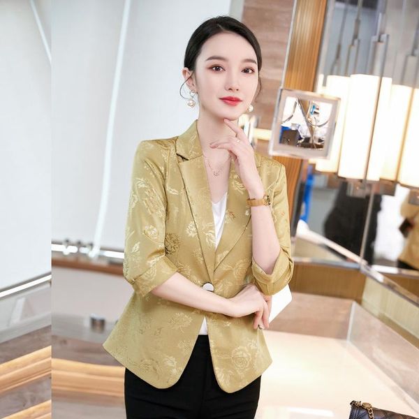 

women's suits & blazers blazer jacket 2021 temperament versatile 7 / 6 sleeve korean slim casual thin suit top, White;black