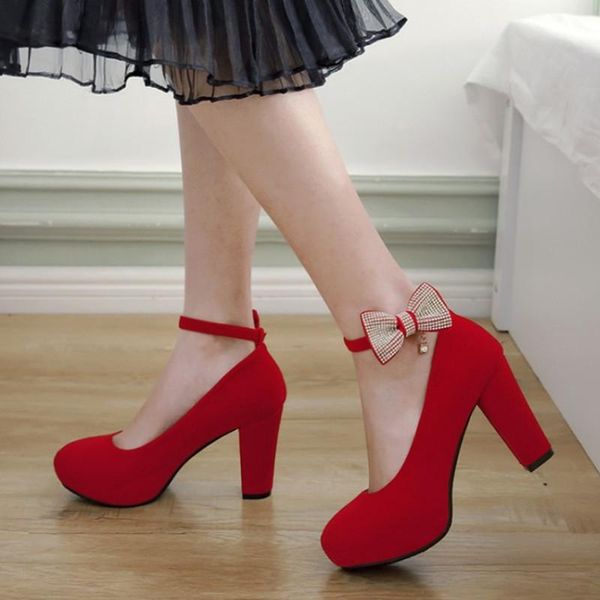 

large size 43 rhinestone platform shoes women high heels ankle strap wedding comfortable office woman pumps dress, Black