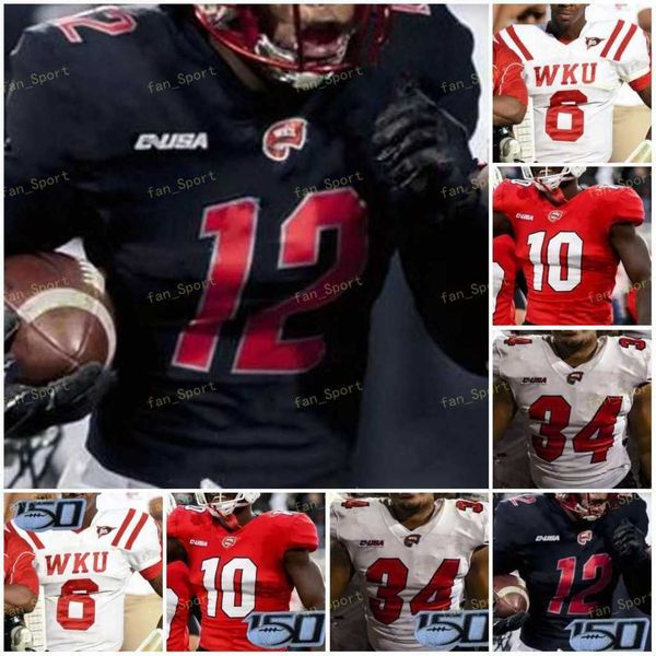 

custom 2021 western kentucky hillers wku football jersey ncaa college 7 jahcour pearson 34 juwuan jones 2 jacquez sloan 1 tyrrell pigrome 4, Black