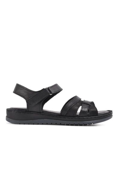 

sandals women's black genuine leather and orthopedic 21313