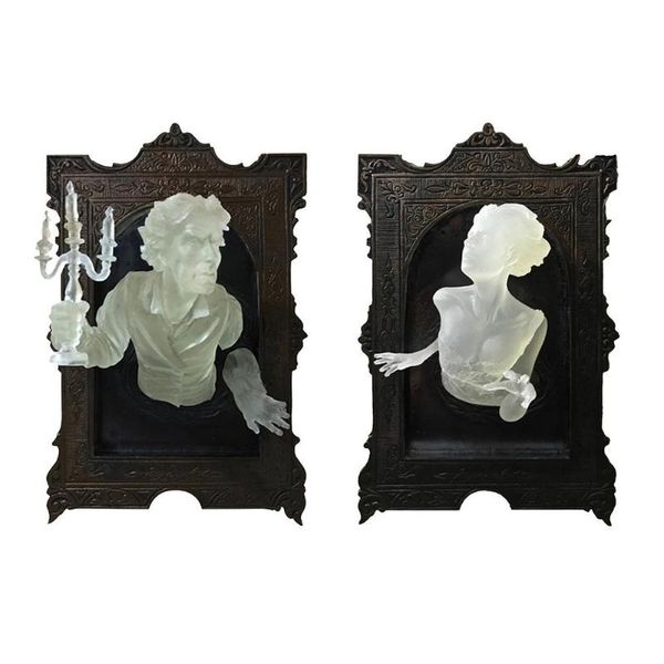 

wall stickers ghost in the mirror halloween resin luminous frame ornaments suitable for traditional party supplies