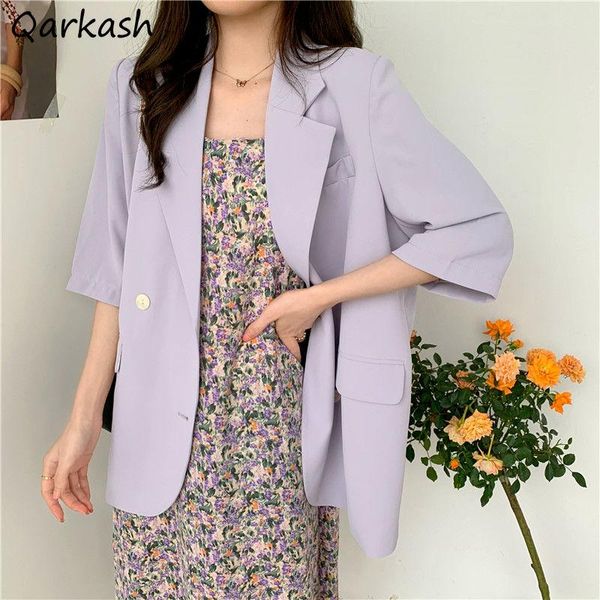 

women's suits & blazers long sleeve women all-match harajuku summer office ladies elegant outwear sweet coat womens blazer solid street, White;black