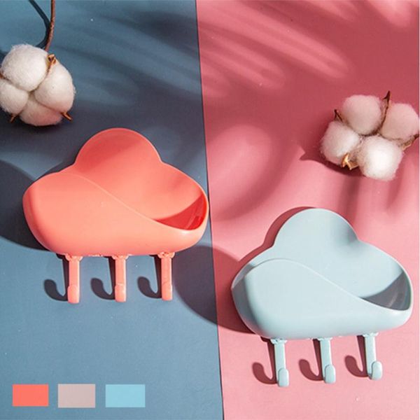 

soap box cute cartoon clouds shape bathroom drain holder portable travel kawaii accessories 2021 kitchen storage & organization