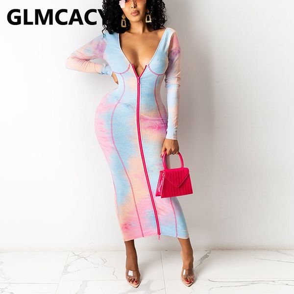 

women tie dye printed v-neck bodycon midi dress 210702, Black;gray